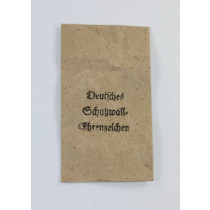 Verleihungstüte Deutsches Schutzwall-Ehrenzeichen, Karl Poellath