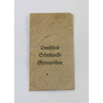 Verleihungstüte Deutsches Schutzwall-Ehrenzeichen, Karl Poellath Schrobenhausen