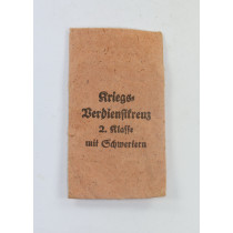 Verleihungstüte Kriegsverdienstkreuz 2. Klasse mit Schwerter, Deschler & Sohn München 9