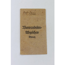 Verleihungstüte Verwundetenabzeichen in Schwarz 1939, Argentor Werke Rust & Hetzel Wien