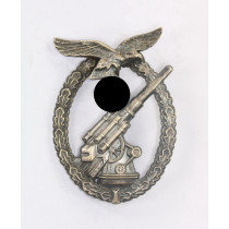 Flak Kampfabzeichen der Luftwaffe, Hst. Brehmer Markneukirchen, Neusilber (!)
