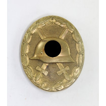 Verwundetenabzeichen in Gold 1939, Hst. 30 (Hauptmünzamt Wien), breite Nadel (!)