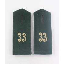 Wehrmacht Heer, Paar frühe Schulterklappen Infanterie Regiment 33 für Mannschaften