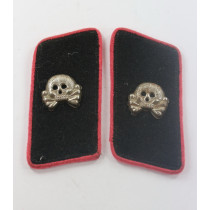 Wehrmacht Heer, Paar Panzer Kragenspiegel (Totenkopf)