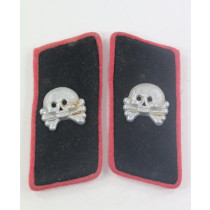 Wehrmacht Heer, Paar Panzer Kragenspiegel (Totenkopf)