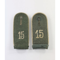 Wehrmacht Heer, Paar Schulterklappen für Mannschaften Infanterie Regiment 15 (Kassel)