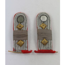 Wehrmacht Heer, Paar Schulterklappen Hauptmann der Artillerie, Artillerieregiment 14 mit Überzug (!)