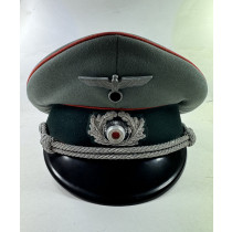 Wehrmacht Heer, Schirmmütze für Offiziere der Artillerie, Hst. Felix Preiser Uniform Maßschneiderei Rastatt