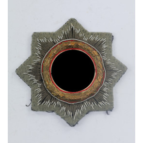  Deutsches Kreuz in Gold auf Heeresstoff, Hst. HS (Hermann Schmuck & Cie., Weißenburg)