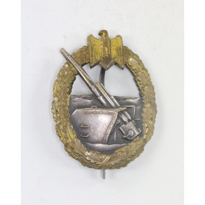  Küstenartillerie Abzeichen, Hst. Schwerin Berlin, Kriegsgefangenschaft (!)