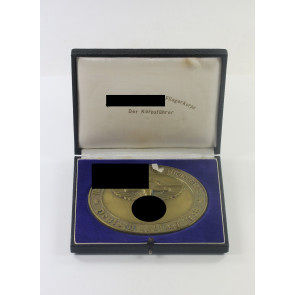  Nationalsozialistisches Fliegerkorps (NSFK), Plakette "Deutschlandflug 1938", mit Etui