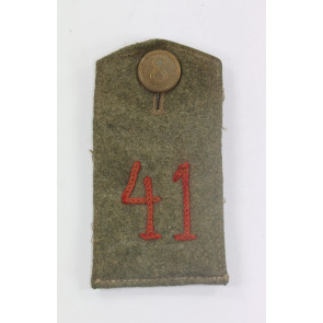  Preußen, 1. Weltkrieg, Schulterklappe Feldgrau für Mannschaften im Infanterie Regiment Nr. 41 - von Boyen (5. Ostpreußisches)