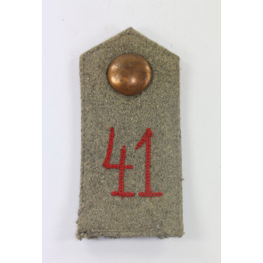 Preußen, 1. Weltkrieg, Schulterklappe Feldgrau für Mannschaften im Infanterie Regiment Nr. 41 - von Boyen (5. Ostpreußisches)
