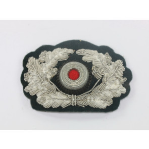  Wehrmacht Heer, Schirmmützeneichenlaub und Korkade für Offiziere (Stoff)