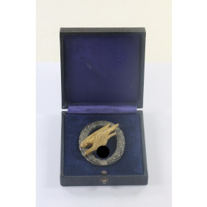  Fallschirmschützenabzeichen der Luftwaffe, Hst. W. Deumer Lüdenscheid, im Deumer Etui
