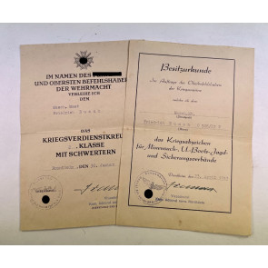Kriegsmarine, Urkunden Maschinenmaat