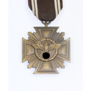 NSDAP Dienstauszeichnung in Bronze, Hst. 19 - Wilhelm Deumer, Cupal (!), flach, Für Treue für Führer und Volk
