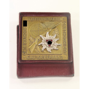 Plakette N.S. Reichskriegerbund Meisterschaften Gau-KR. Verband Süd (Hochland) 1940, Hst. Carl Poellath Schrobenhausen