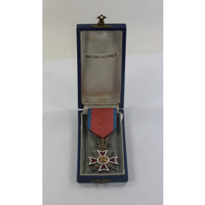 Rumänien, Ritterkreuz des Orden der Krone, 2. Modell mit Schwertern, im Etui