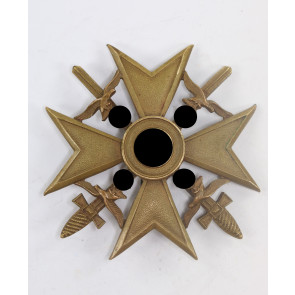 Spanienkreuz in Bronze mit Schwerterm, C.E. Juncker, Berlin