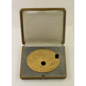 Sturm Abteilung (SA), Große Siegerplakette - Reichswettkämpfe der SA Berlin 1939 - Dem Sieger in Gold, im Etui