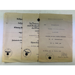 Urkunden Gruppe Nahkampfspange I.R. bzw. G.R. 412