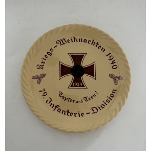 Wandteller, Kriegs-Weihnachten 1940, 79. Infanterie Division Tapfer und Treu!,Villeroy & Boch, Mettlach