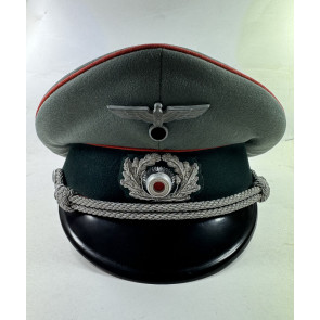 Wehrmacht Heer, Schirmmütze für Offiziere der Artillerie, Hst. Felix Preiser Uniform Maßschneiderei Rastatt