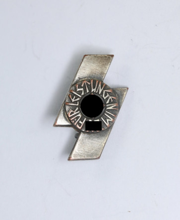 16 MM Miniatur DJ Leistungsabzeichen in Silber, Hst. RZM M1/120 (Wilhelm Deumer, Lüdenscheid) - Militaria-Berlin