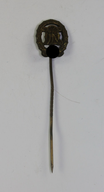 16 MM Miniatur in Eisen (!) Reichssportabzeichen in Bronze, Hst. Wernstein Jena - Militaria-Berlin
