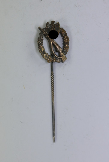 16 MM Miniatur Infanterie-Sturmabzeichen in Silber, Hst. L/13 (Paul Meybauer, Berlin) - Militaria-Berlin