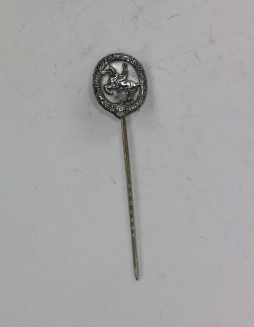 16 MM Miniatur Reiterabzeichen in Silber, Silber 990 (!) - Militaria-Berlin