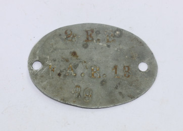 1. Weltkrieg, Erkennungsmarke 2. E.B.  F.A.R. 13 (2. Ersatz Bataillon Feld Artillerie Regiment 13 - König Karl) - Militaria-Berlin