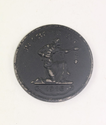 1. Weltkrieg Medaille  - Gold gab ich zur Wehr Eisen nahm ich zur Ehr - In eiserner Zeit 1916 - Militaria-Berlin