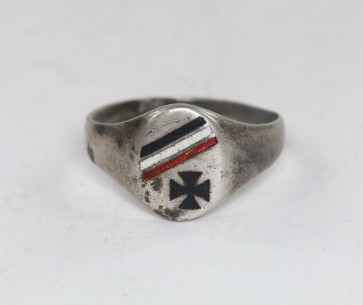 1. Weltkrieg, Patriotischer Ring, Silber 800 - Militaria-Berlin
