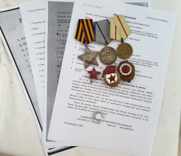 Sowjetunion, Katyuscha Gruppe, Ruhmesorden 3. Klasse mit Archiv Material - Militaria-Berlin