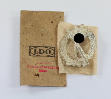 Infanterie Sturmabzeichen in Silber, Hst. R.S., in LDO Verleihungstüte - Militaria-Berlin