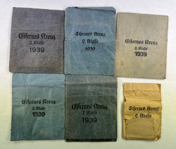 6 X Verleihungstüte Eisernes Kreuz 2. Klasse 1939 - Militaria-Berlin