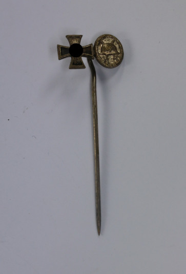 9 MM Miniatur Eisernes Kreuz 1939, Verwundetenabzeichen in Silber 1939 - Militaria-Berlin