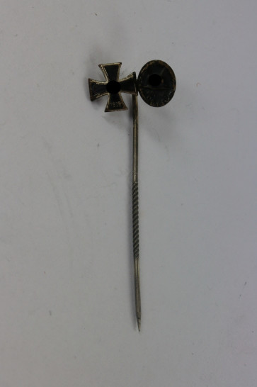 9 MM Miniatur EK-2 (emailliert), VWA schwarz 1939, Hst. L/15 (Otto Schickle, Pforzheim) - Militaria-Berlin