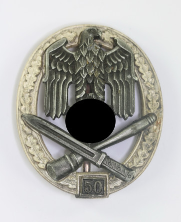  Allgemeines-Sturmabzeichen mit Einsatzzahl 50, Hst. RK (Rudolf Karneth, Gablonz) - Militaria-Berlin