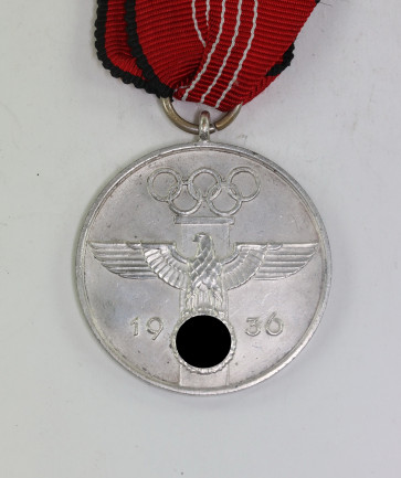  Deutsche Olympia Erinnerungsmedaille 1936, Für verdienstvolle Mitarbeit bei den Olympischen Spielen 1936 - Militaria-Berlin