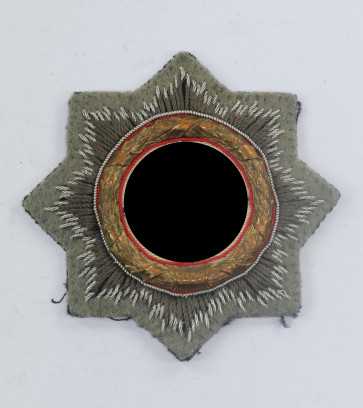  Deutsches Kreuz in Gold auf Heeresstoff, Hst. HS (Hermann Schmuck & Cie., Weißenburg) - Militaria-Berlin