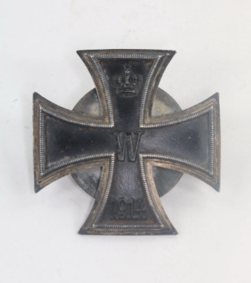  Eisernes Kreuz 1. Klasse 1914, Hst. Quadrat Punze Carl Dillenius , an Scheibe und Mutter - Militaria-Berlin