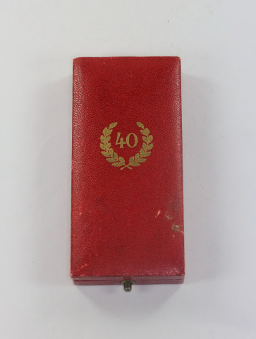  Etui Treudienstehrenzeichen in Gold (40 Jahre), Deschler & Sohn München - Militaria-Berlin