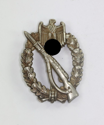 Infanterie Sturmabzeichen in Silber, E. Ferd Wiedmann, Frankfurt a. Main. Neusilber - Militaria-Berlin
