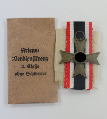  Kriegsverdienstkreuz 2. Klasse, Hst. 60, in Verleihungstüte Katz & Deyle Pforzheim - Militaria-Berlin