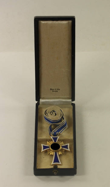  Mutterkreuz in Gold, im Etui Glaser & Sohn Dresden - Militaria-Berlin