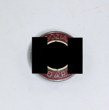 NSDAP Parteiabzeichen, Hst. RZM M1/170, (B.H. Mayer, Pforzheim) Knopfloch Variante, lackiert (!) - Militaria-Berlin