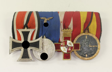  Ordensschnalle 4X Legion Condor - Schinkel EK-2, Mit Metall Rtikette Stempel Reich Breslau I Ring 55 - Militaria-Berlin